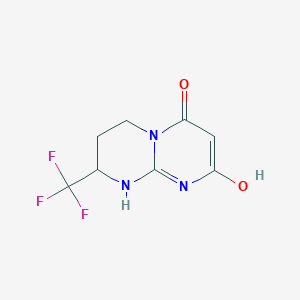 molecular formula C8H8F3N3O2 B1417681 8-羟基-2-(三氟甲基)-3,4-二氢-1H-嘧啶并[1,2-a]嘧啶-6(2H)-酮 CAS No. 1260585-14-5