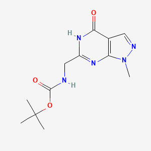 molecular formula C12H17N5O3 B1417686 叔丁基(1-甲基-4-氧代-4,5-二氢-1H-吡唑并[3,4-D]嘧啶-6-基)甲基氨基甲酸酯 CAS No. 1015856-23-1