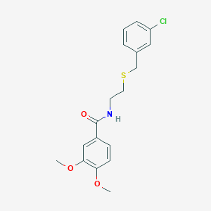 N-[2-[(3-chlorophenyl)methylsulfanyl]ethyl]-3,4-dimethoxybenzamide