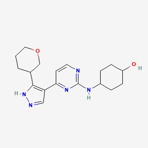 Cyclohexanol, 4-[[4-[3-(tetrahydro-2H-pyran-3-yl)-1H-pyrazol-4-yl]-2-pyrimidinyl]amino]-, trans-