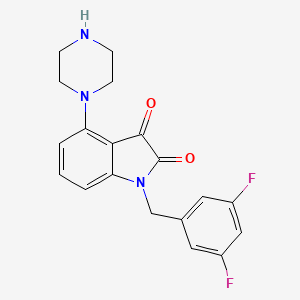 1-[(3,5-Difluorophenyl)methyl]-4-(piperazin-1-yl)-1H-indole-2,3-dione