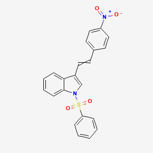 molecular formula C22H16N2O4S B14176998 1-(Benzenesulfonyl)-3-[2-(4-nitrophenyl)ethenyl]-1H-indole CAS No. 877470-41-2