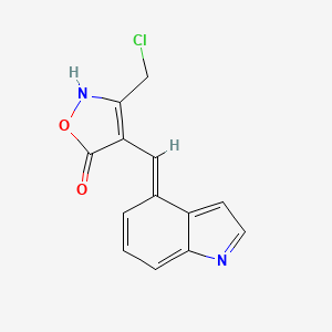 molecular formula C13H9ClN2O2 B1417700 (4E)-3-(氯甲基)-4-(1H-吲哚-4-基亚甲基)-异恶唑-5(4H)-酮 CAS No. 1142199-63-0