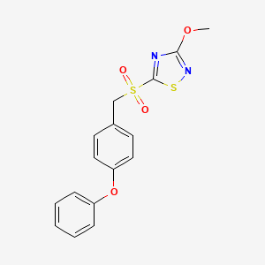 molecular formula C16H14N2O4S2 B14177023 3-Methoxy-5-[(4-phenoxyphenyl)methanesulfonyl]-1,2,4-thiadiazole CAS No. 922504-54-9