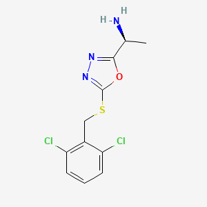 molecular formula C11H11Cl2N3OS B14177030 (1S)-1-{5-[(2,6-dichlorobenzyl)sulfanyl]-1,3,4-oxadiazol-2-yl}ethanamine CAS No. 1049978-44-0