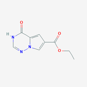 molecular formula C9H9N3O3 B1417704 4-氧代-3,4-二氢吡咯并[2,1-f][1,2,4]三嗪-6-羧酸乙酯 CAS No. 869067-01-6