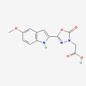 molecular formula C13H11N3O5 B1417708 [5-(5-甲氧基-1H-吲-2-基)-2-氧代-1,3,4-恶二唑-3(2H)-基]乙酸 CAS No. 1216958-14-3