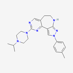 molecular formula C23H29N7 B1417709 2-(4-Isopropylpiperazin-1-yl)-9-(4-methylphenyl)-5,6,7,9-tetrahydropyrazolo[3,4-b]pyrimido[4,5-d]azepine CAS No. 1171229-00-7