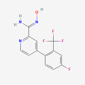 molecular formula C13H9F4N3O B1417710 4-(4-氟-2-三氟甲基苯基)-N-羟基吡啶-2-甲酰胺 CAS No. 1219454-48-4