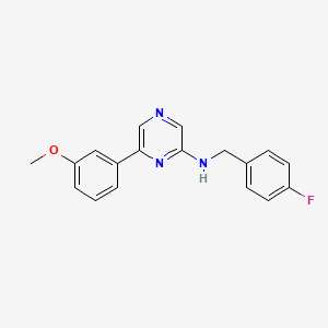 N-[(4-Fluorophenyl)methyl]-6-(3-methoxyphenyl)pyrazin-2-amine