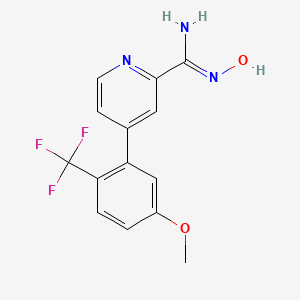 molecular formula C14H12F3N3O2 B1417713 N-Hydroxy-4-(5-methoxy-2-trifluoromethylphenyl)-pyridine-2-carboxamidine CAS No. 1219454-66-6