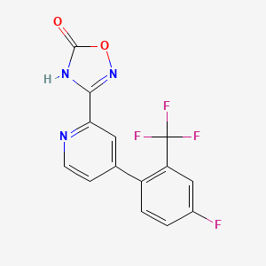 molecular formula C14H7F4N3O2 B1417718 3-[4-(4-Fluoro-2-trifluoromethylphenyl)-pyridin-2-yl]-4H-[1,2,4]oxadiazol-5-one CAS No. 1219454-04-2