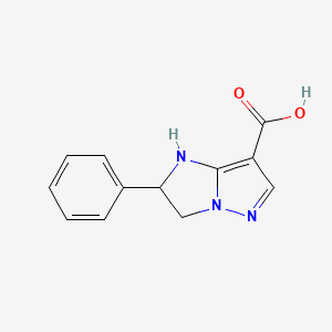 molecular formula C12H11N3O2 B1417721 2-phenyl-2,3-dihydro-1H-imidazo[1,2-b]pyrazole-7-carboxylic acid CAS No. 946150-84-1