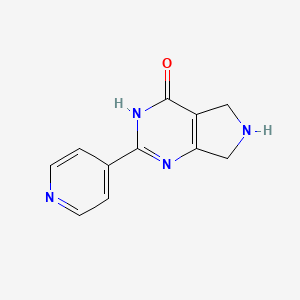 molecular formula C11H10N4O B1417723 2-(4-吡啶基)-6,7-二氢-5H-吡咯并[3,4-d]-嘧啶-4-醇 CAS No. 1220031-00-4