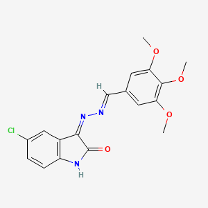 molecular formula C18H16ClN3O4 B1417725 5-Chloro-3-[(3,4,5-trimethoxy-benzylidene)-hydrazono]-1,3-dihydro-indol-2-one CAS No. 1380572-57-5