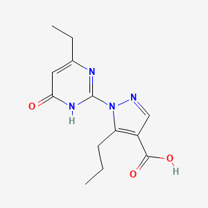 molecular formula C13H16N4O3 B1417727 1-(4-乙基-6-氧代-1,6-二氢嘧啶-2-基)-5-丙基-1H-吡唑-4-羧酸 CAS No. 1286709-69-0