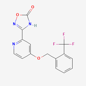 molecular formula C15H10F3N3O3 B1417729 3-[4-(2-三氟甲基苄氧基)-吡啶-2-基]-4H-[1,2,4]恶二唑-5-酮 CAS No. 1219453-90-3