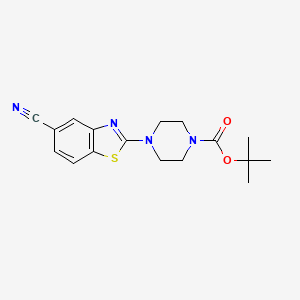 molecular formula C17H20N4O2S B1417736 叔丁基4-(5-氰基苯并[d]噻唑-2-基)哌嗪-1-羧酸酯 CAS No. 2231676-60-9