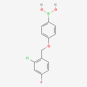molecular formula C13H11BClFO3 B1417758 (4-((2-氯-4-氟苄基)氧基)苯基)硼酸 CAS No. 1256355-86-8