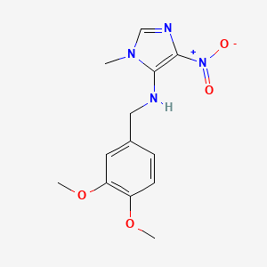 molecular formula C13H16N4O4 B1417768 N-[(3,4-二甲氧基苯基)甲基]-1-甲基-4-硝基-1H-咪唑-5-胺 CAS No. 1155610-22-2