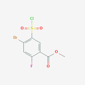 molecular formula C8H5BrClFO4S B1417771 4-溴-5-(氯磺酰基)-2-氟苯甲酸甲酯 CAS No. 1155910-53-4