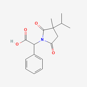 B1417772 2-[3-Methyl-2,5-dioxo-3-(propan-2-yl)pyrrolidin-1-yl]-2-phenylacetic acid CAS No. 1218298-21-5