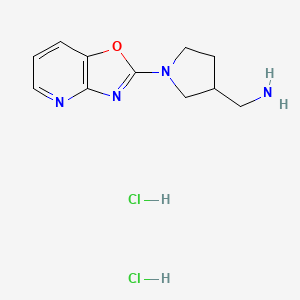 molecular formula C11H16Cl2N4O B1417787 (1-[1,3]恶唑并[4,5-b]吡啶-2-基吡咯烷-3-基)甲胺二盐酸盐 CAS No. 1158232-06-4
