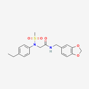 N-(1,3-benzodioxol-5-ylmethyl)-2-(4-ethyl-N-methylsulfonylanilino)acetamide