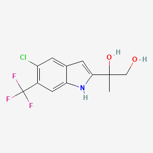 2-[5-Chloro-6-(trifluoromethyl)-1H-indol-2-yl]propane-1,2-diol