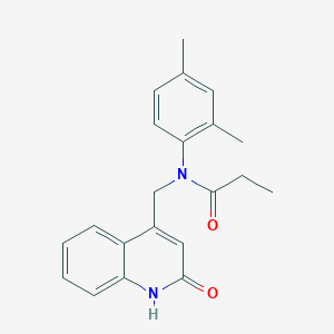 N-(2,4-dimethylphenyl)-N-[(2-oxo-1H-quinolin-4-yl)methyl]propanamide