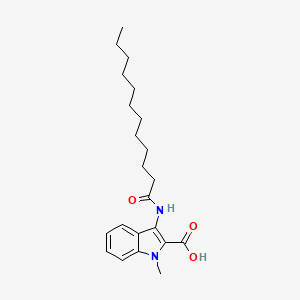 3-(Dodecanoylamino)-1-methyl-1H-indole-2-carboxylic acid