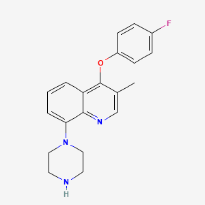 4-(4-Fluorophenoxy)-3-methyl-8-(piperazin-1-yl)quinoline