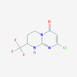molecular formula C8H7ClF3N3O B1417806 8-氯-2-(三氟甲基)-3,4-二氢-1H-嘧啶并[1,2-a]嘧啶-6(2H)-酮 CAS No. 1260585-12-3
