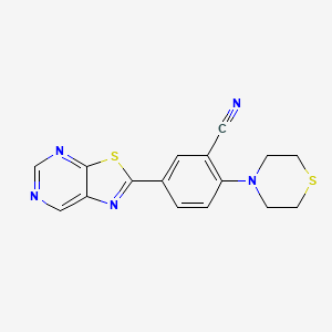 5-([1,3]Thiazolo[5,4-d]pyrimidin-2-yl)-2-(thiomorpholin-4-yl)benzonitrile