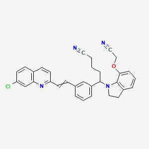 5-{3-[2-(7-Chloroquinolin-2-yl)ethenyl]phenyl}-5-[7-(cyanomethoxy)-2,3-dihydro-1H-indol-1-yl]pentanenitrile