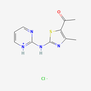 B1417818 5-Acetyl-4-methyl-2-(2-pyrimidinylamino)-1,3-thiazol-3-ium chloride CAS No. 1274892-49-7