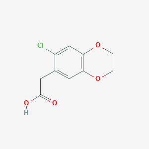 molecular formula C10H9ClO4 B1417856 (7-氯-2,3-二氢-1,4-苯二噁英-6-基)乙酸 CAS No. 915921-98-1