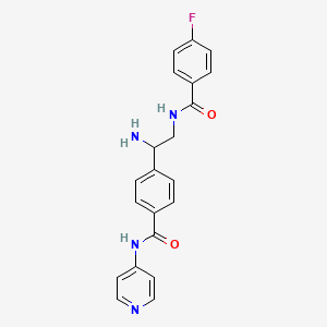 molecular formula C21H19FN4O2 B14178646 4-[1-Amino-2-(4-fluorobenzamido)ethyl]-N-(pyridin-4-yl)benzamide CAS No. 920496-00-0