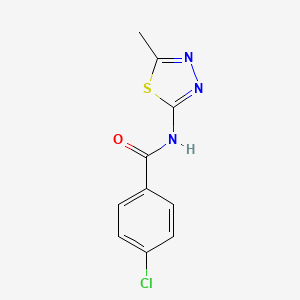 molecular formula C10H8ClN3OS B14178654 4-chloro-N-(5-methyl-1,3,4-thiadiazol-2-yl)benzamide CAS No. 196934-81-3