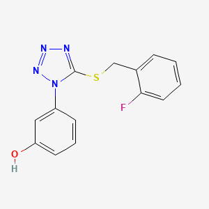 molecular formula C14H11FN4OS B14178746 3-[5-[(2-Fluorophenyl)methylsulfanyl]tetrazol-1-yl]phenol CAS No. 797799-19-0