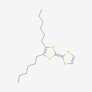 molecular formula C18H28S4 B14178762 2-(2H-1,3-Dithiol-2-ylidene)-4,5-dihexyl-2H-1,3-dithiole CAS No. 923035-02-3