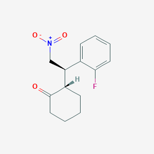 (2S)-2-[1-(2-Fluorophenyl)-2-nitroethyl]cyclohexan-1-one