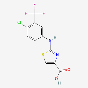 2-[4-Chloro-3-(trifluoromethyl)anilino]-1,3-thiazole-4-carboxylic acid