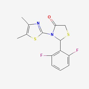 molecular formula C14H12F2N2OS2 B14179034 2-(2,6-Difluorophenyl)-3-(4,5-dimethyl-1,3-thiazol-2-yl)-1,3-thiazolidin-4-one CAS No. 924648-13-5