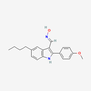 molecular formula C20H22N2O2 B14179063 (NE)-N-[[5-butyl-2-(4-methoxyphenyl)-1H-indol-3-yl]methylidene]hydroxylamine 