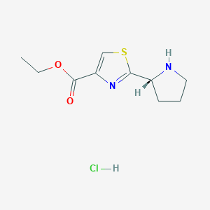 molecular formula C10H15ClN2O2S B1417913 盐酸 2-((R)-吡咯烷-2-基)噻唑-4-羧酸乙酯 CAS No. 251349-56-1