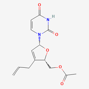 [(2S,5R)-5-(2,4-Dioxo-3,4-dihydropyrimidin-1(2H)-yl)-3-(prop-2-en-1-yl)-2,5-dihydrofuran-2-yl]methyl acetate