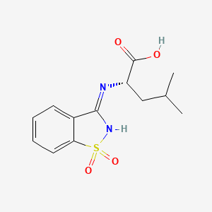 (2S)-2-[(1,1-dioxo-1,2-benzothiazol-3-ylidene)amino]-4-methylpentanoic acid