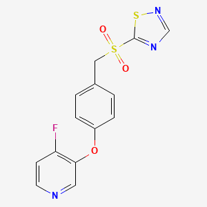 4-Fluoro-3-{4-[(1,2,4-thiadiazole-5-sulfonyl)methyl]phenoxy}pyridine