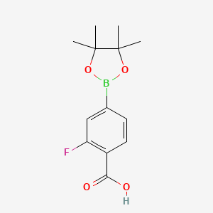 molecular formula C13H16BFO4 B1418018 2-氟-4-(4,4,5,5-四甲基-1,3,2-二氧杂硼环-2-基)苯甲酸 CAS No. 867256-77-7